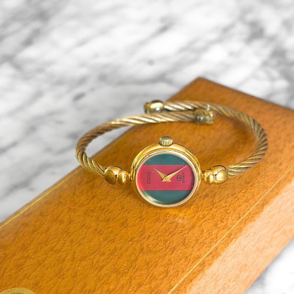Vintage Gucci Gold Plated Bangle Watch
